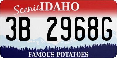 ID license plate 3B2968G