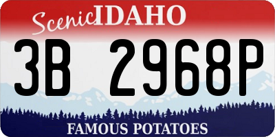 ID license plate 3B2968P