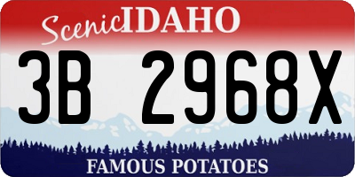 ID license plate 3B2968X