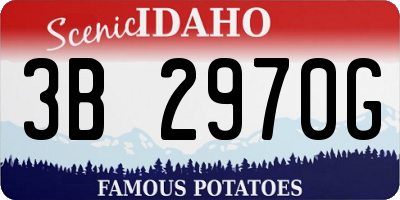 ID license plate 3B2970G