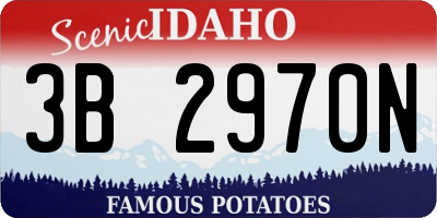 ID license plate 3B2970N