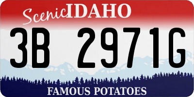 ID license plate 3B2971G