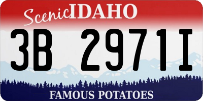 ID license plate 3B2971I