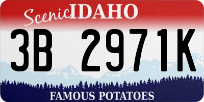 ID license plate 3B2971K