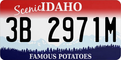 ID license plate 3B2971M
