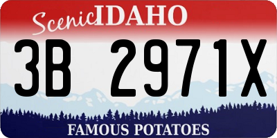 ID license plate 3B2971X