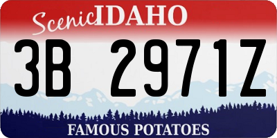 ID license plate 3B2971Z