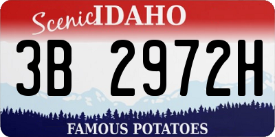 ID license plate 3B2972H