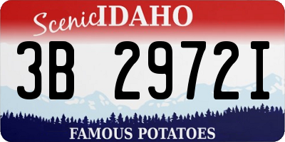 ID license plate 3B2972I