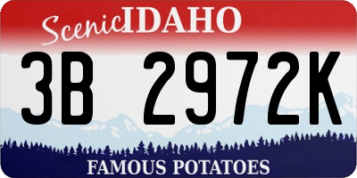 ID license plate 3B2972K