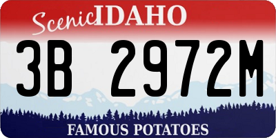 ID license plate 3B2972M