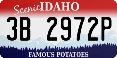 ID license plate 3B2972P