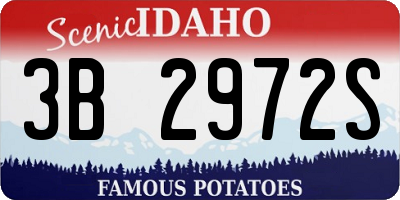 ID license plate 3B2972S