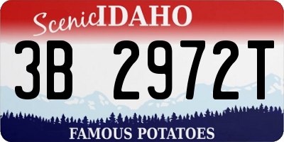 ID license plate 3B2972T