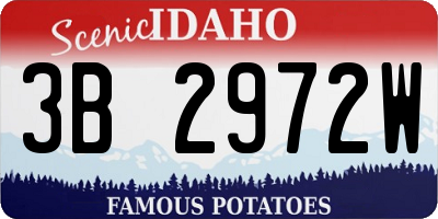 ID license plate 3B2972W