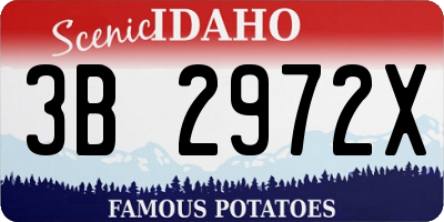 ID license plate 3B2972X