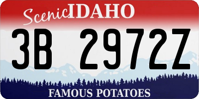 ID license plate 3B2972Z