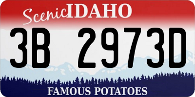 ID license plate 3B2973D