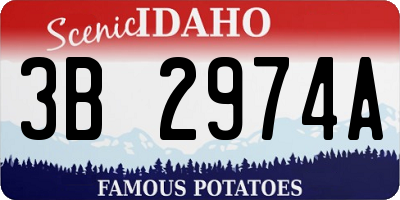 ID license plate 3B2974A