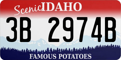 ID license plate 3B2974B