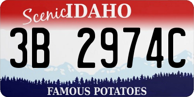 ID license plate 3B2974C