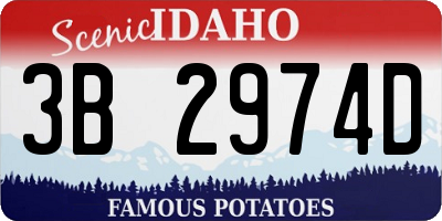 ID license plate 3B2974D