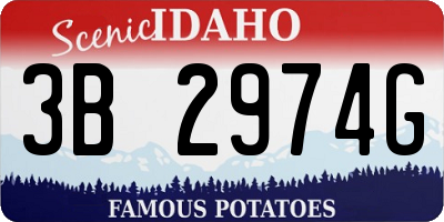 ID license plate 3B2974G