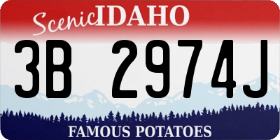 ID license plate 3B2974J