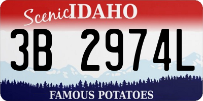 ID license plate 3B2974L