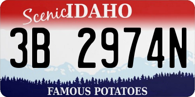 ID license plate 3B2974N