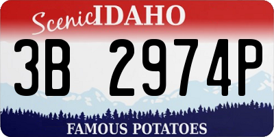 ID license plate 3B2974P