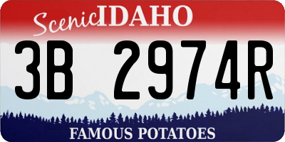ID license plate 3B2974R