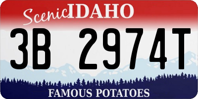 ID license plate 3B2974T