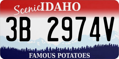 ID license plate 3B2974V