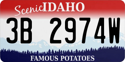 ID license plate 3B2974W