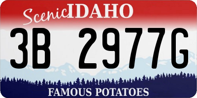 ID license plate 3B2977G
