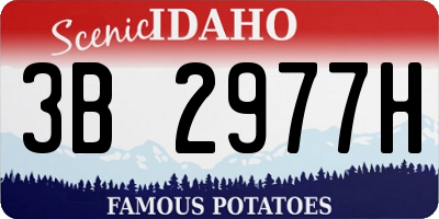 ID license plate 3B2977H