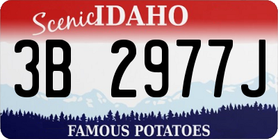 ID license plate 3B2977J
