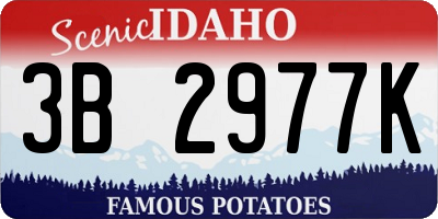 ID license plate 3B2977K