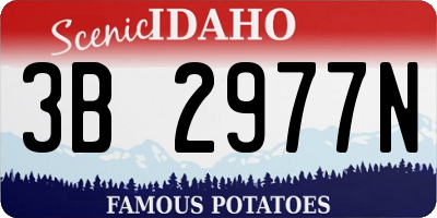 ID license plate 3B2977N