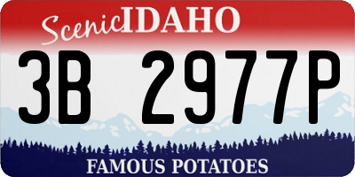 ID license plate 3B2977P