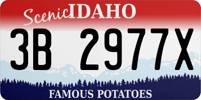 ID license plate 3B2977X