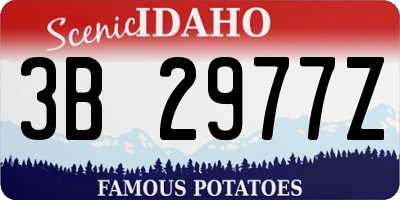 ID license plate 3B2977Z