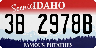 ID license plate 3B2978B
