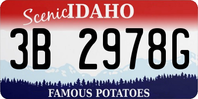 ID license plate 3B2978G