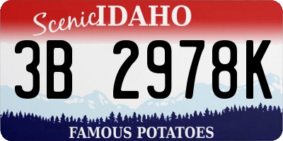 ID license plate 3B2978K