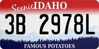 ID license plate 3B2978L