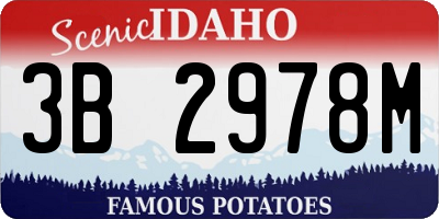 ID license plate 3B2978M