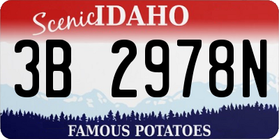 ID license plate 3B2978N