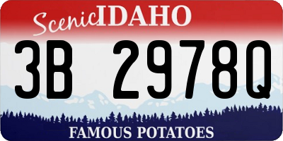 ID license plate 3B2978Q